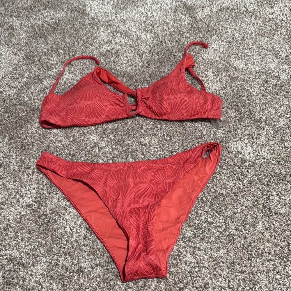 Vibrant Red Triangle Bikini Set